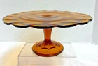 Indiana Amber Depression Glass Pedestal Cake Stand 11" x 5"