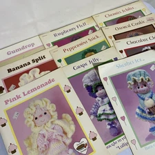 10 Dumplin Designs Crochet Patterns Bed Dolls " Cupcake Corner"  "Lillipop Lane"