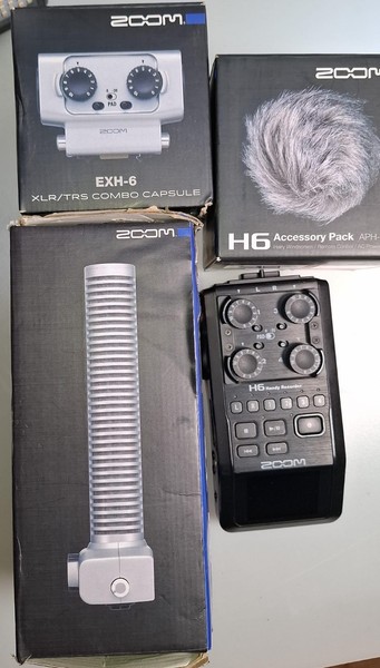Zoom H6 Handy Recorder Bundle SSH-6 + EXH-6 + APH-6 Accessories — Used