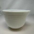 Vintage Pyrex Hamilton Beach Mixing Bowl Pour Spout White Milk Glass Ribbed USA
