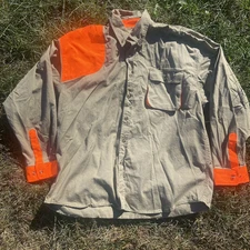 Master Sportsman Shirt Mens 2XL Khaki Orange Button Down Hunting Outdoor