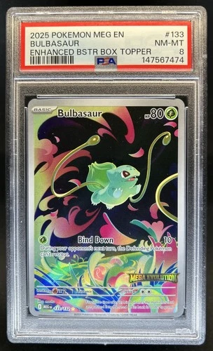 2025 Pokemon Mega Evolution Bulbasaur Promos #133/132 PSA 8