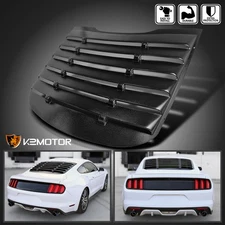 Fits 2015-2024 Ford Mustang Black Rear Window Louver Cover Vent Vintage Style