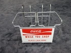 VTG Wire Coca-Cola Shopping Cart Carrier 2 CAN Holder 1970s EXCELLENT COND RARE!