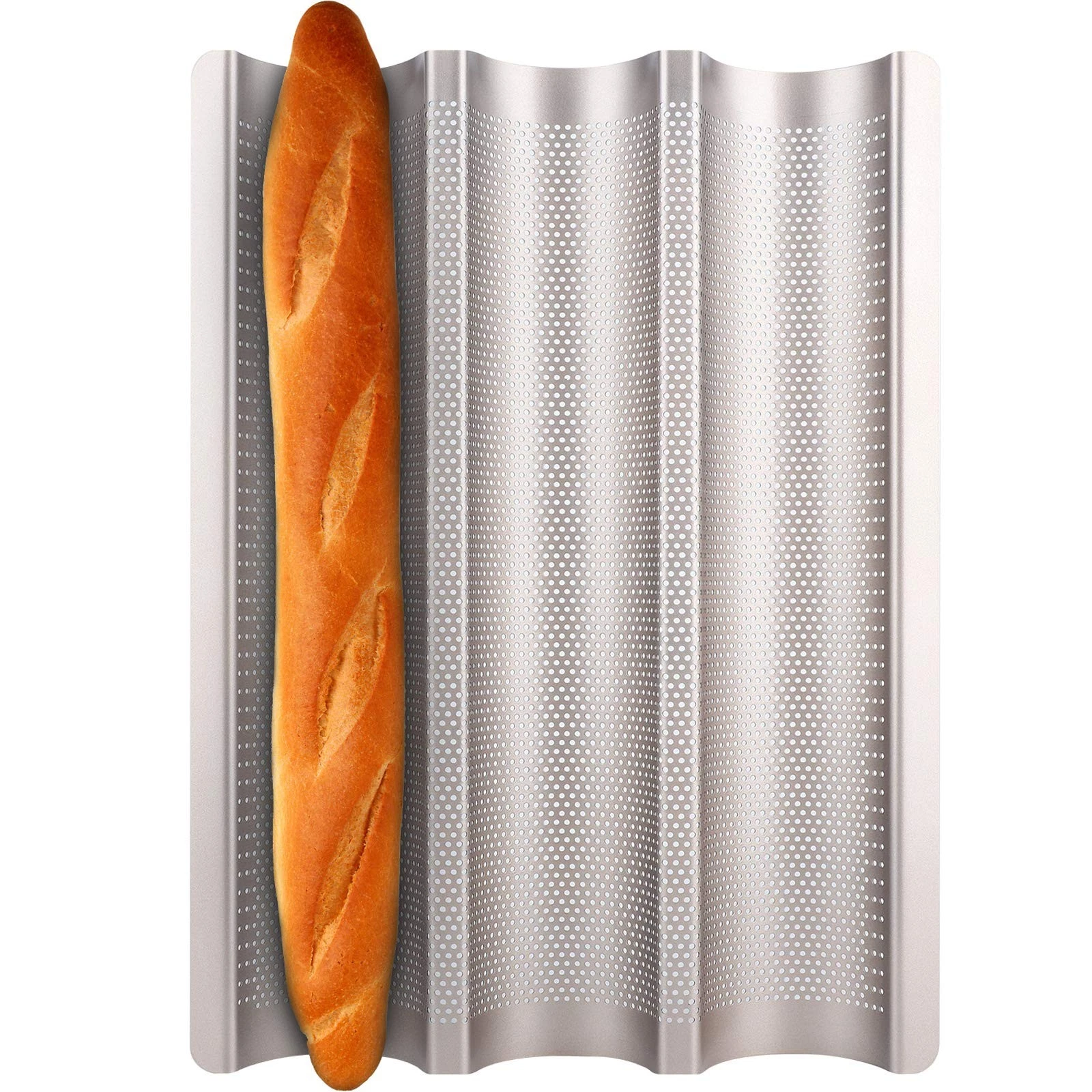 3 Loaves Non Stick French Baguette Pan Perforated Bread Pan Sourdough Bread Tray