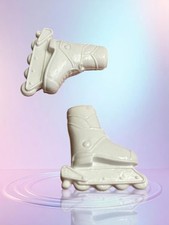 Barbie Doll Shoes White Roller Skates Roller Blades Skating