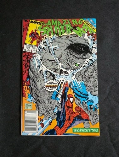 AMAZING SPIDER-MAN (1990) #328 ~NEWSSTAND!~CLASSIC MCFARLANE HULK COVER!~VF-NM!~