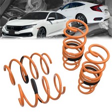 Megan Racing Front Rear Orange Import Lowering Springs Kit For 16-21 Civic FC FK