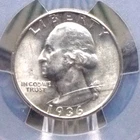1936 "S" Washington SILVER Quarter 25c PCGS MS65 #643 Gem BU Uncirculated ECC&C