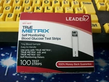 100 LEADER TRUE METRIX TEST STRIPS, 1 X 100, EXP 12-13-26, GOOD SEALED BOX
