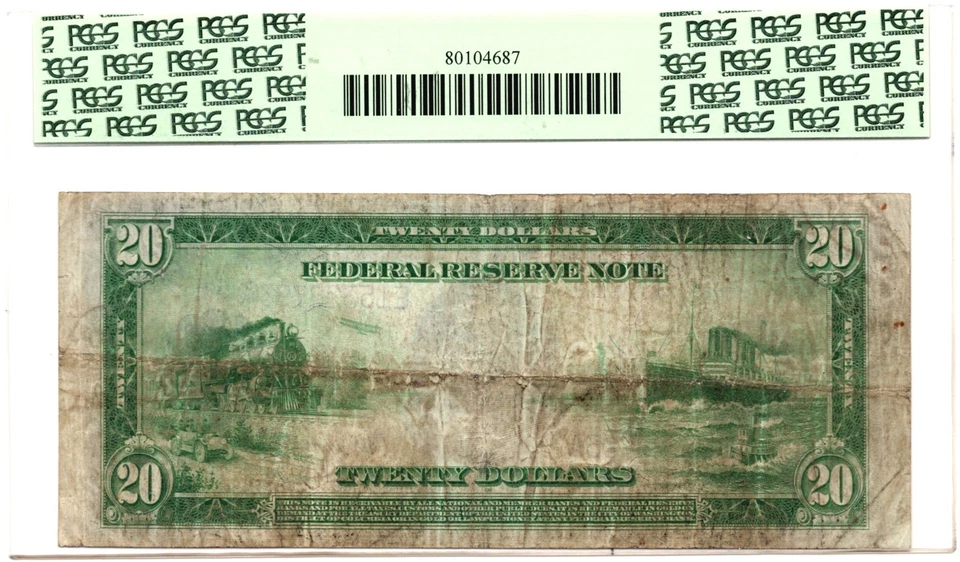 1914 $20 Fr#983a PCGS 15 Appt FRN Richmond Blue Seal - Image 2 of 2