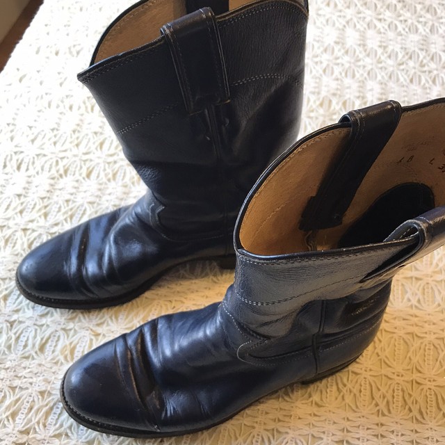 navy leather boots size 6