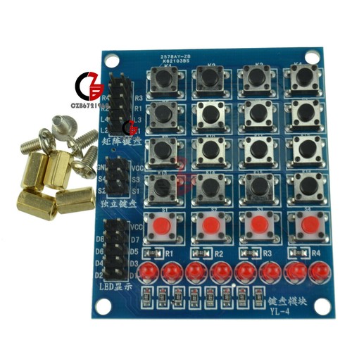 16 Tasten Tastatur Mcu LED 4x4 Matrix Tastatur Modul für Arduino DIY Smart Auto - Bild 14 von 14