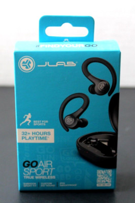 JLab Go Air Sport True Wireless Bluetooth Earbuds With Charging Case - Black