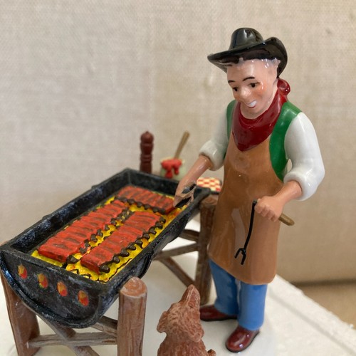 RARE 2006 Dept 56 Snow Village "Grill Master & Friend" #55423 Department 56 EUC - Picture 2 of 16