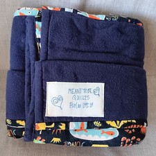 Meant To Be Quilts Handmade Baby Blanket Psalm 139:13 Navy Blue Wild Animals