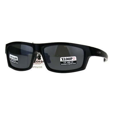 Xloop Sunglasses Mens Anti-Glare Rectangular Wrap Around Shades UV 400