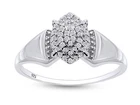 Cluster Ring Gift For Womens Lab Created Moissanite in 925 Sterling Silver