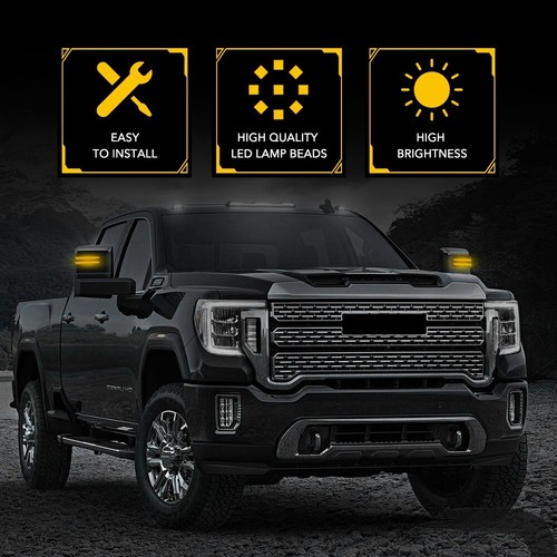 Sequential LED Tow Side Mirror Turn Signal Light For Chevy Silverado GMC Sierr H - Picture 8 of 10