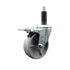 4 Inch Semi Steel Swivel 1 Inch Expanding Stem Caster Total Lock Brake SCC