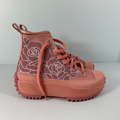 Converse Run Star Hike High Top Pink Quartez Floral Rose 571877C Women's 5, 5.5