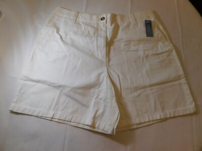 Classic Elements Women's Misses Twill Shorts 18 Casual Walking White NWT