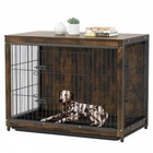XXL Wooden Dog Crate Heavy Duty Metal Frame Lockable Door W/Movable Tray 3 Usage