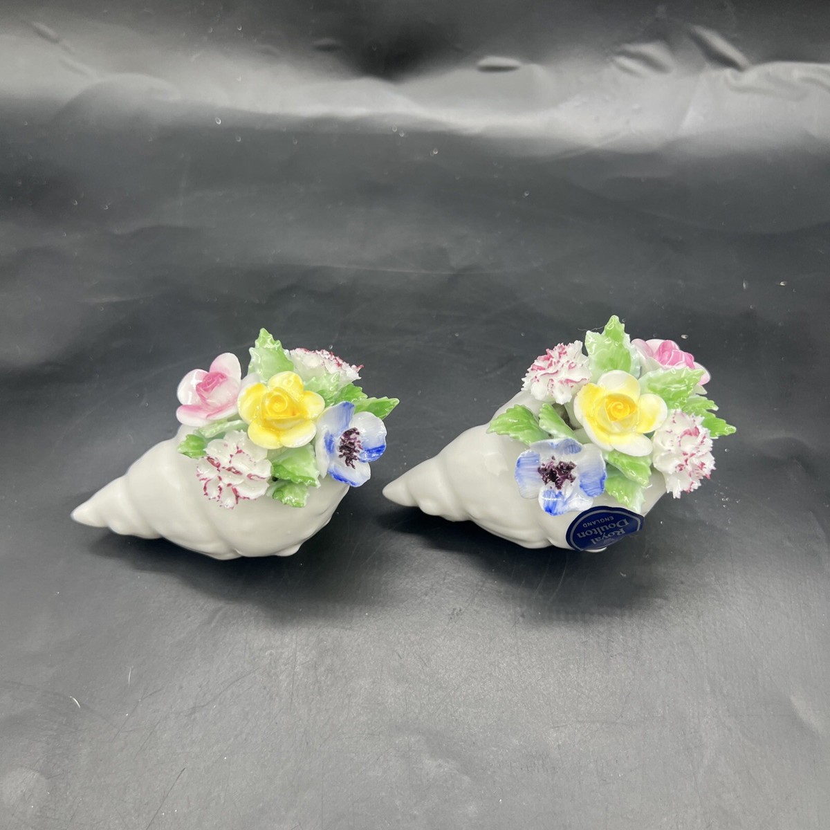 Royal Doulton England Flowers in a sea shell Flower Vintage