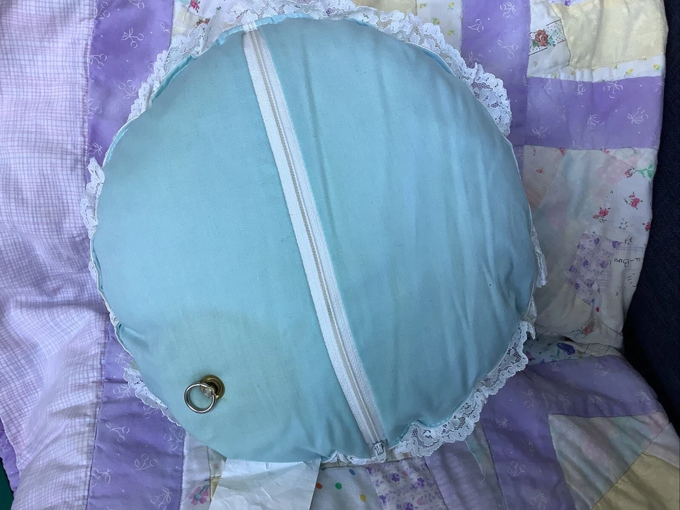 Plakie Toys Musical Vintage Elephant Pillow Blue And White Circular - Image 4 of 4