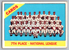 1966 TOPPS #379 ST. LOUIS CARDINALS TEAM CARD W/BOB GIBSON/LOU BROCK/BOB UECKER