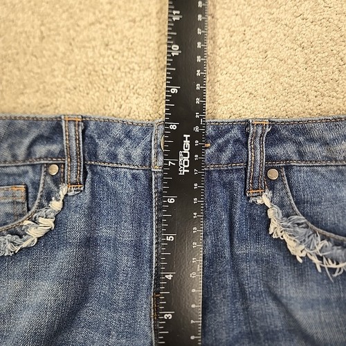 Harper pantaloncino donna 27 blu taglio corto 2,5" effetto invecchiato orlo sfilacciato denim - Foto 6 di 10
