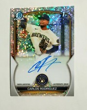Carlos Rodriguez 2023 1st Bowman Chrome AUTO SPECKLE REFRACTOR 278/299 RC z73