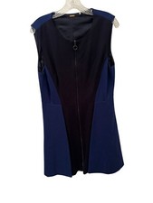 Tahari black and blue zip style dress size 14