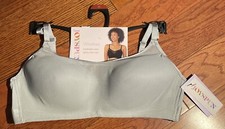 NWT Womens Joyspun Silver Gray Wirefree Breathable Mesh Bra Size Medium