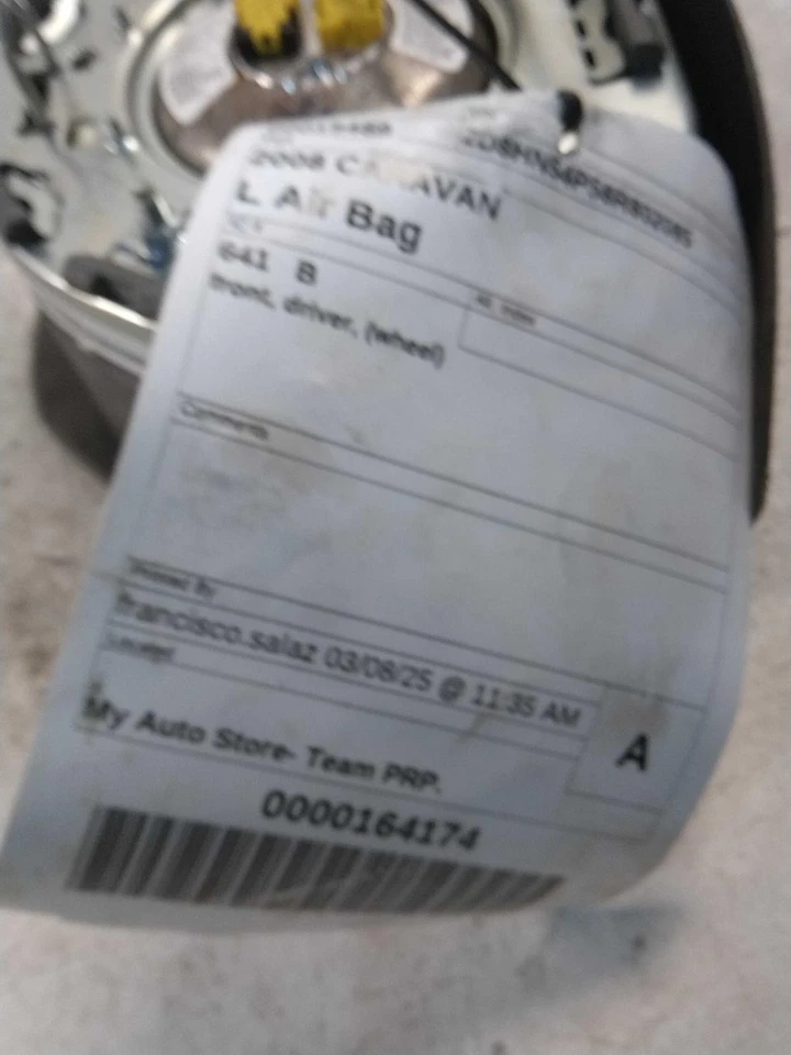 2008 Dodge Caravan Steering Wheel Air Bag OEM White 188K Miles NJ25-15489 Foto 3 de 4