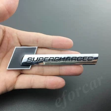 Metal SUPERCHARGED Car Side Trunk Rear Tailgate Black Sticker Emblem Badge Decal