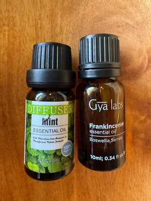 Gya Labs Frankincense (open) Essential & Mint (sealed) Diffuser Oil -Ships free.