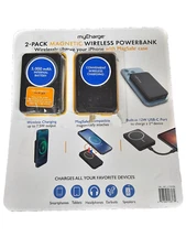 MyCharge Magnetic Wireless 5,000mAh Powerbank - 2 pack - opened box