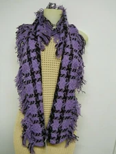 NEW Jones New York Winter Fashion Scarf Neck Wrap Cold Weather Purple Black  