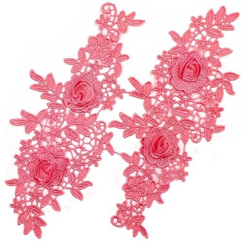 1Pair Rose Flowers Embroidery Sew On Patches Applique Embroidered DIY Clothes - Picture 21 of 26