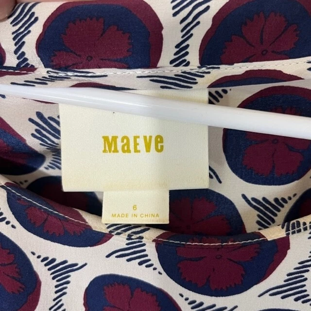 Vestido Maeve Mujer 6 Seda Corbata Cintura Manga Larga BOHO Midi Anthropologie Foto 3 de 4