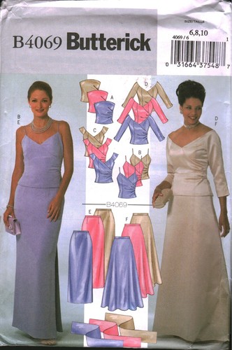 4069 Vintage Butterick Schnittmuster Misses Abend Formell Top Rock Stola 10