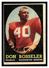 1958 TOPPS FOOTBALL DON BOSSELER #132 ROOKIE CARD HIGHER GRADE LAST CARD OF SET. rookie card picture