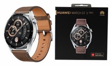Huawei GT2 Brown Leather Strap 46mm SIlver Case - Smart Watch for sale  online | eBay