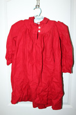 Vintage Handmade Red Christmas Dress Long Sleeve Girls 3t-4t Collar Flannel
