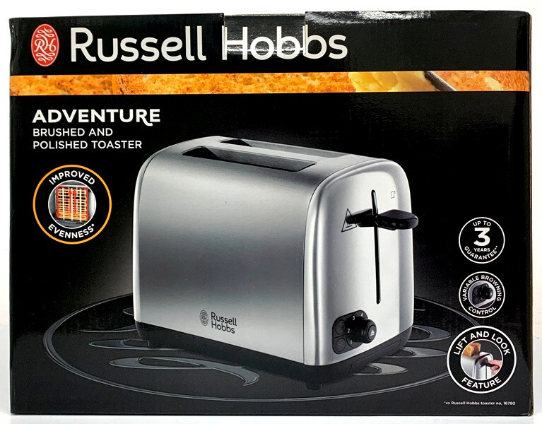 Russell Hobbs Adventure Brushed 2 Slice toaster Polished St Steel
