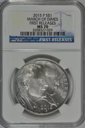 2015 P March of Dimes Uncirculated Silver Dollar NGC MS70 First Releases