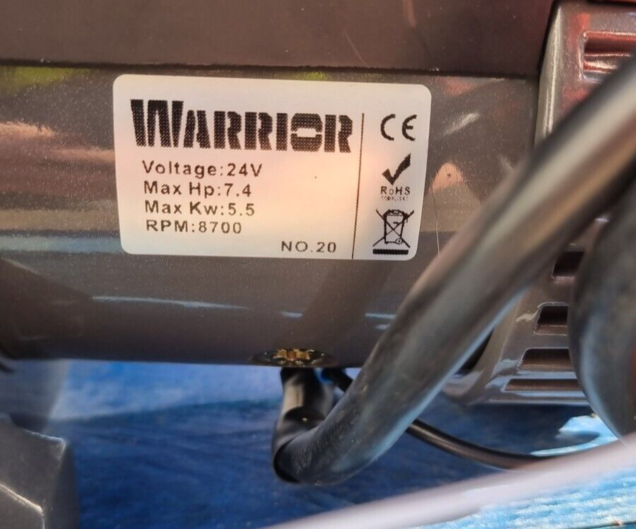 24v Winch motor and 600 Amp Solenoid Block to fit Warrior Winches