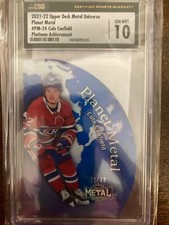 Cole Caufield Skybox Metal Platinum Planet Metal Jersey Numbered CSG 10 RC 22/49