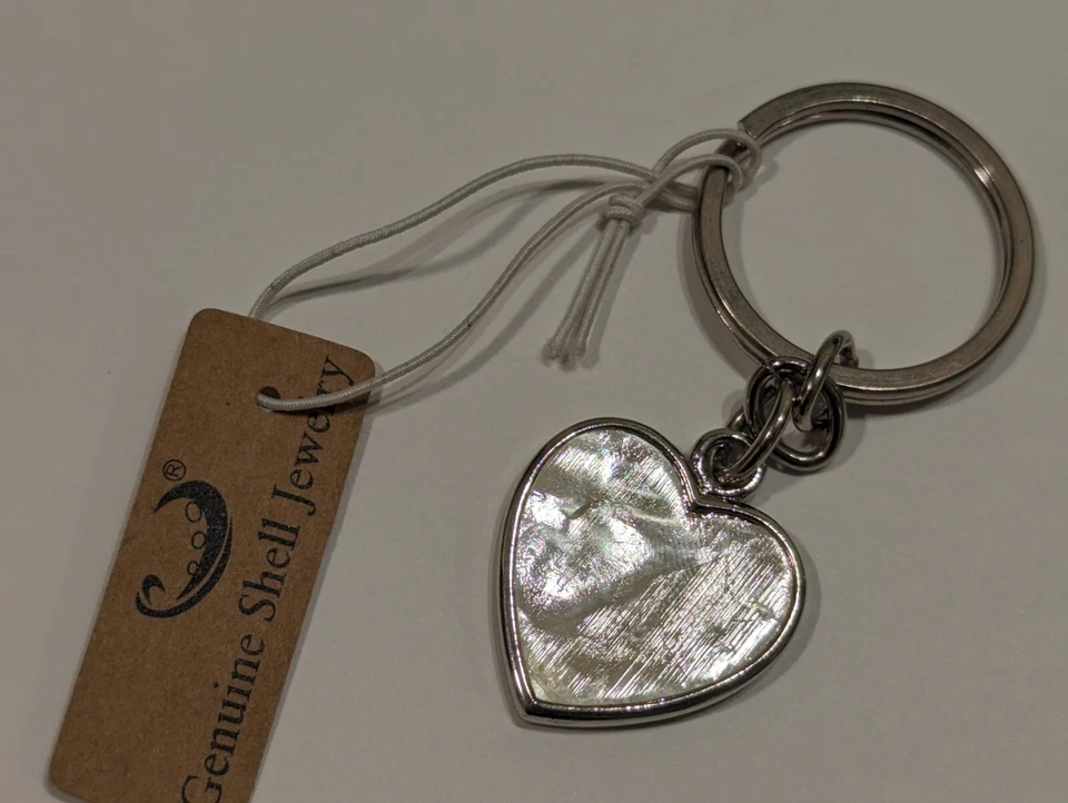 Corazones rosas y blancos, porta llaves de metal, para San Valentín Foto 4 de 4